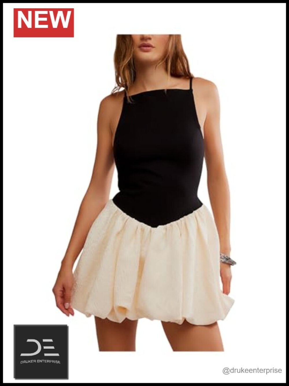 A-line Mini Party Dress with Jacquard Bubble Skirt